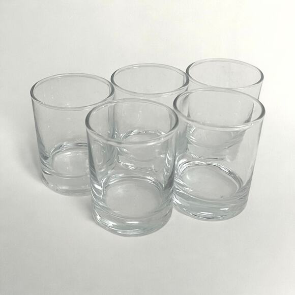 Set of 5 Clear Matching Glass Shot Glasses - Picture 1 of 3